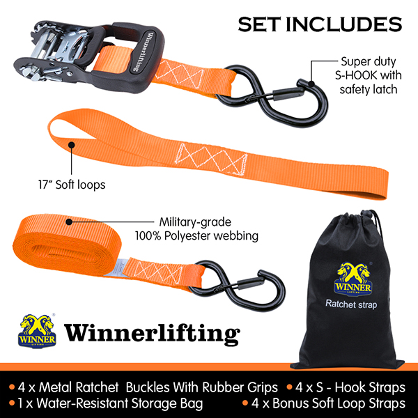 Cargo Ratchet Tie Down Straps