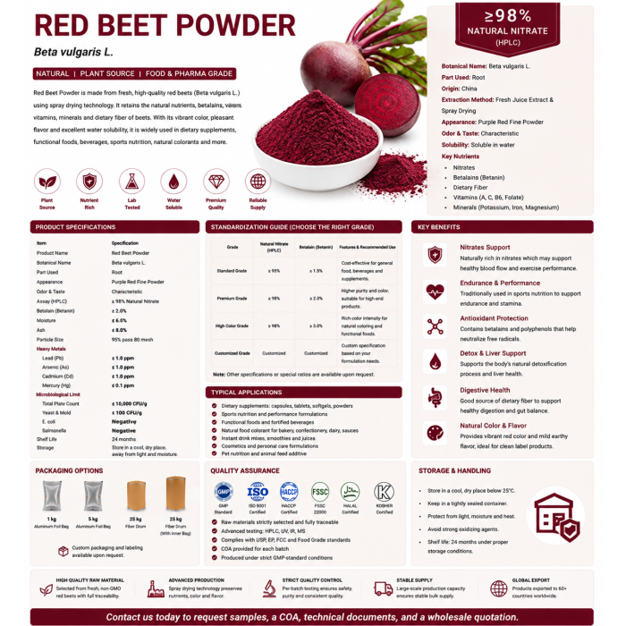 Ingrediente superalimentario en polvo de remolacha roja