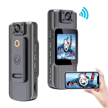 2K/1080p, 1000mAh pil, manyetik klip ve IR kaydı ile siyah mini wifi aksiyon kamerası