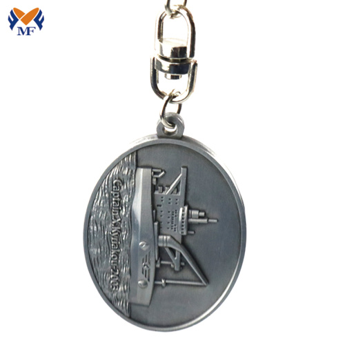 Metal custom 3d keyring with embossed logo