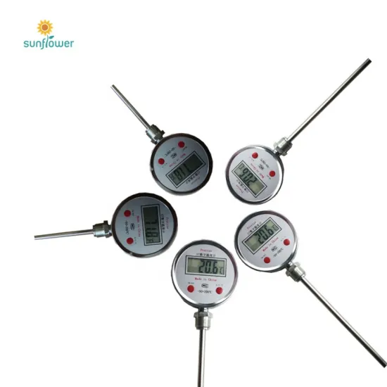 Industrial Bimetal Digital Thermometer with Bottom Connection and LED Display