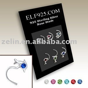 crystal dolphin nose body piercing jewelry
