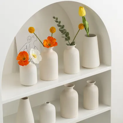 Wholesale Modern Rustic Nordic White Ceramic Flower Vase for Home Decor