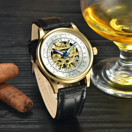 famous brand OEM black mechanical chronograph watch