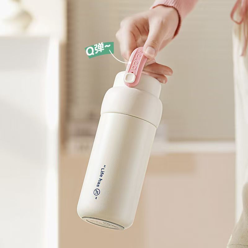 Colorful - handled simple - style small diameter thermos cup