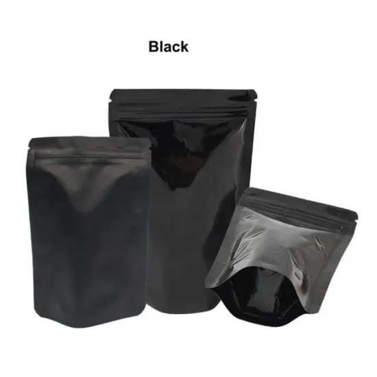 Matte Black Ziplock Bag For Food Packaging