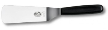 stainless steel long handled spatula with plastic handle