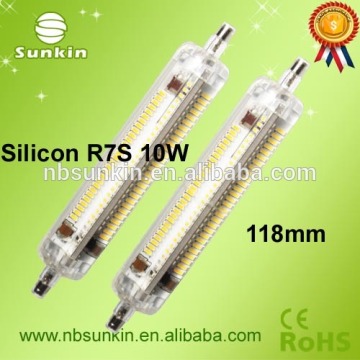 NEW arrival CE Rohs approved 360degree 118mm 10W r7s led with Silicon marterial