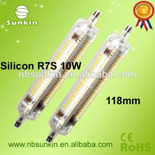 NEW arrival CE Rohs approved 360degree 118mm 10W r7s led with Silicon marterial