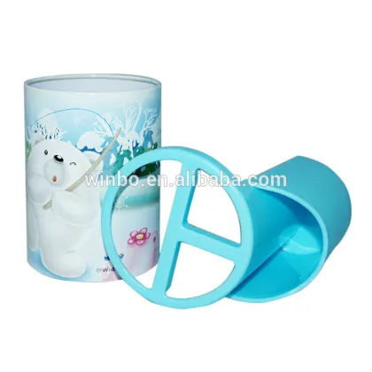 Tinplate round shape pen holder with two compartments
