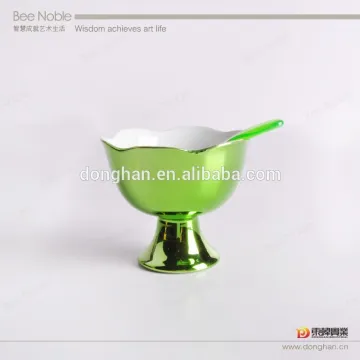 stemmed bright color electroplate mug with spoon