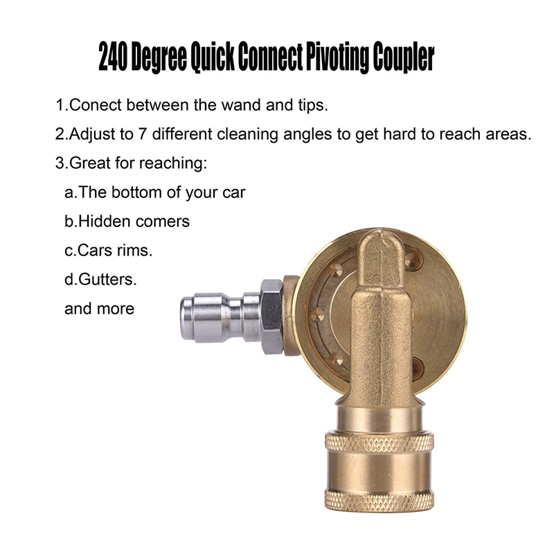 Pivoting Coupler for Pressure Washer Nozzle, 240 Degree, 4500 Psi, 1/4 Inch Quick Provided Online Support Farms New Product 2020