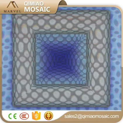 2015 New Trend Tiles Green Lucky Grass Pattern 3D Mosaic Glass Tile