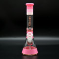 Pink transparent glass hookah