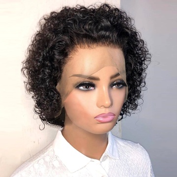 Short Pixie Cut Bob HD Lace Frontal Human Hair Wigs For Black Women Cuticle Aligned Transparent Lace Frontal Bob Human Hair Wigs