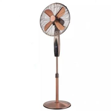 Adjustable 3-Speed Electric Copper Plated Metal Floor Fan with Timer