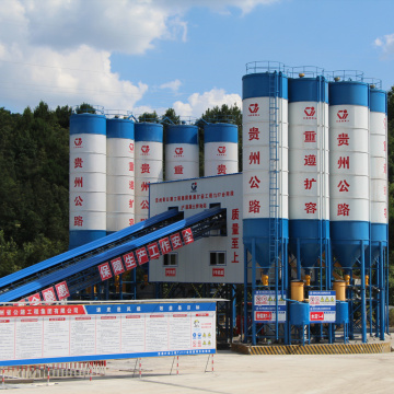 HZS belt conveyor 180m3 stationary concrete batching plant