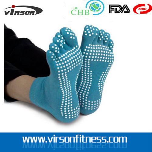 High Grip Five Toe Sports Socks with Silicone Texturizing Beads