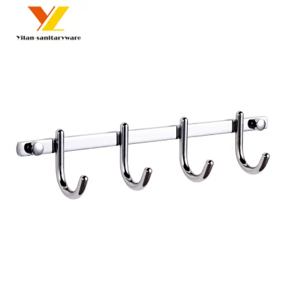 Home Use Stainless Steel Wall Coat Rack with 4 Hooks