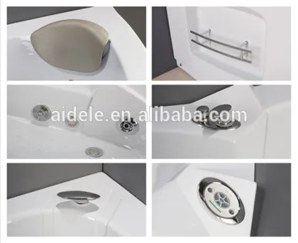 fashion sector wirlpool pump ABS shower buthtub with pillow