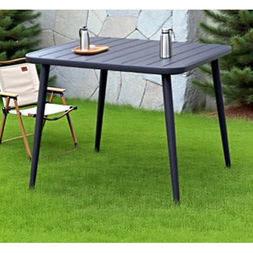 Sturdy Iron Square Table for Modern Outdoor Spaces