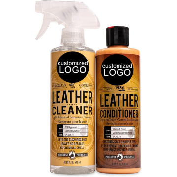 Leather Cleaner and Conditioner Kit for Apparel, Furniture, Shoes & More