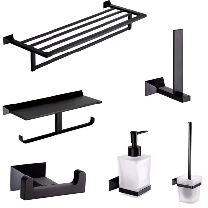 Black Bathroom Hardware Set OEM ODM
