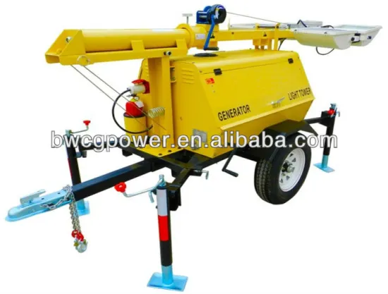 6kW Mobile Light Tower Generator power with Kubota Engine