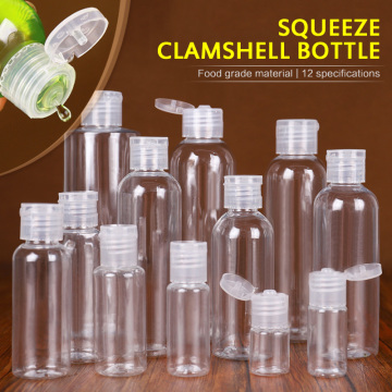 5ml-250ml Portable Plastic Empty Refillable Bottles PET Clear Flip Squeeze Bottle Shampoo Lotion Bottling Jar Makeup Container