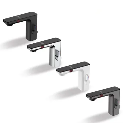 HONGDEC Temperature Display Dual Induction Basin Faucet