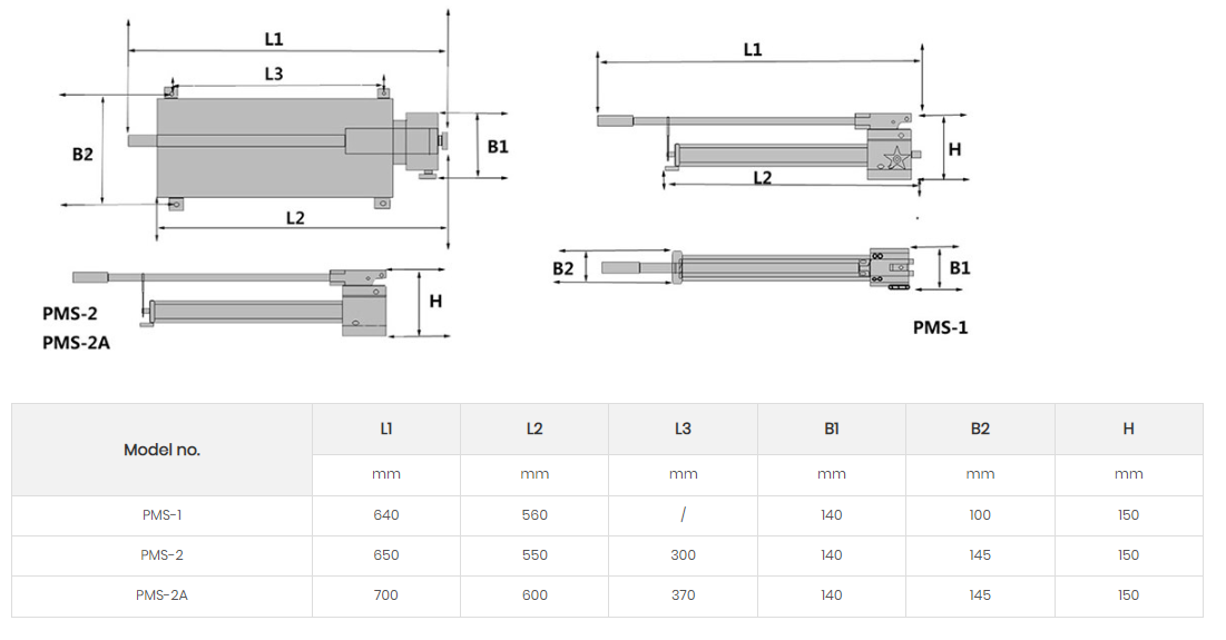 manual hydraulic pump dimension