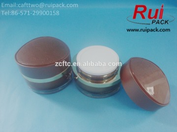 Eye shape acrylic jars in 15/30/50g, dark brown double layers acrylic containers, unique shape acrylic cans / box
