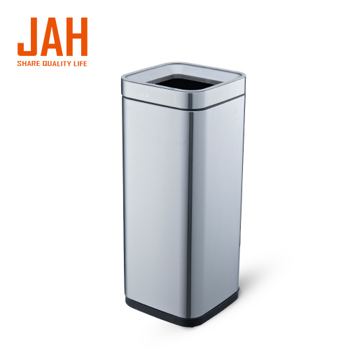 JAH Stainless Steel Metal Wastepaper Basket for Office