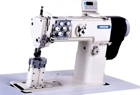 Direct Drive Double Needle Post Bed Compound Feed Upholstery Sewing Machine