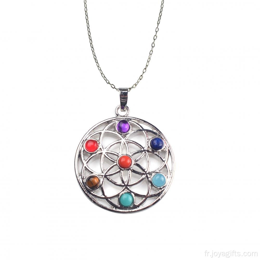 Pendule de guérison esprit Chakra pendentif bijoux en argent