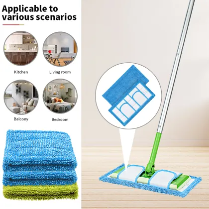 Reusable Microfiber Sweeper Dry Mop Pads with Straps for Swiffer