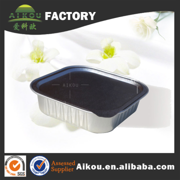 Disposable heat sealing retortable aluminum food container