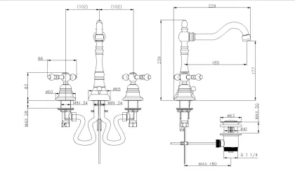Florence Brass Basin Mixer