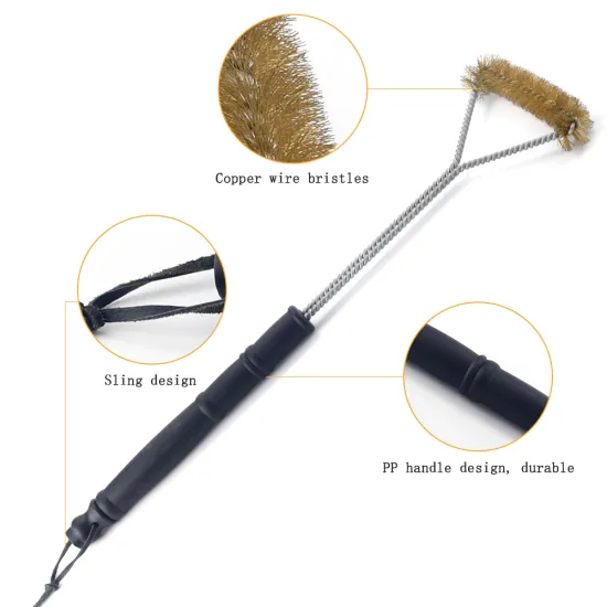 BBQ Wire Grill Cleaning Brush: Safe Bristle-Free, Triangle Design, and Dual Function Scraper for BBQ Grills