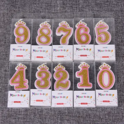 Cute Crown shape number birthday candle for children