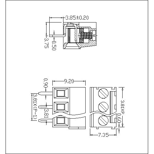 AT303V-3.81XXX-A PCB Screw Terminal Block 