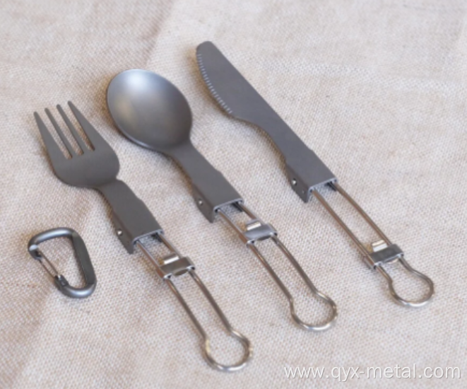Three-piece Folding Titanium Tableware