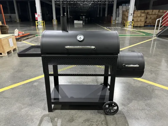 High Quality Outdoor Barrel Charcoal Grill with Smoker for Camping
