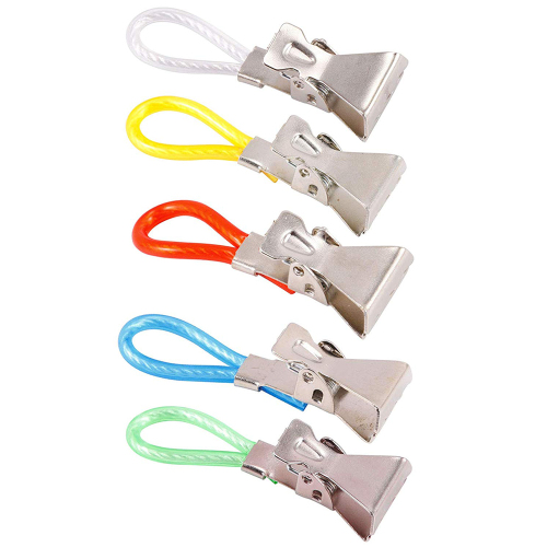 5pcs Tea Towel Hanging Clips Metal Clip on Hooks Loops Hand Towel Hanging Clips for Kitchen Bathroom Beach