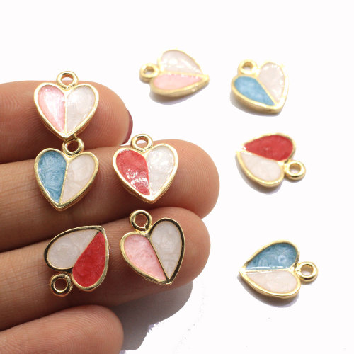 Lovely Cute Heart Pink Blue Red Beautiful Top Hole Pendant Beads 100pcs/bag Kawaii for Baby Kids Girls Necklace Bracelet Makings