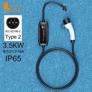 Feyree Portable 3.5KW EV Charger - Adjustable Current, Type 2, 16A, 3.5M