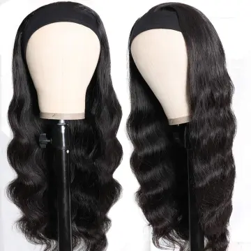 Uniky African American Women Curly Headband Wigs Virgin Human Hair Headband Wig