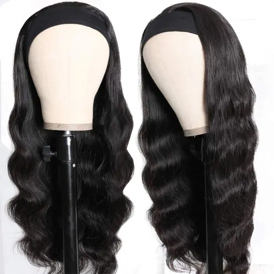 Uniky African American Women Curly Headband Wigs Virgin Human Hair Headband Wig