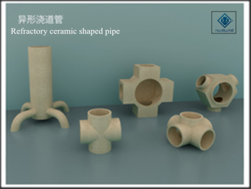 Refractory ceramic shaped pipe