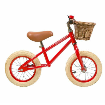 Red Retro Styled 12 Inch Wheel Kids Balance Bike for 3 to 5 Year Olds